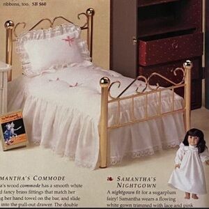 American girl doll Samantha’s brass bed